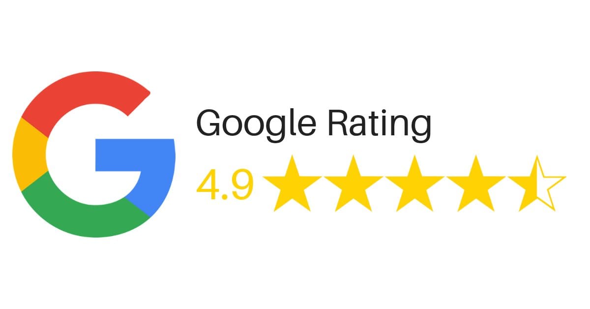 4.9 Star Rating In Google logo for om sai packers movers